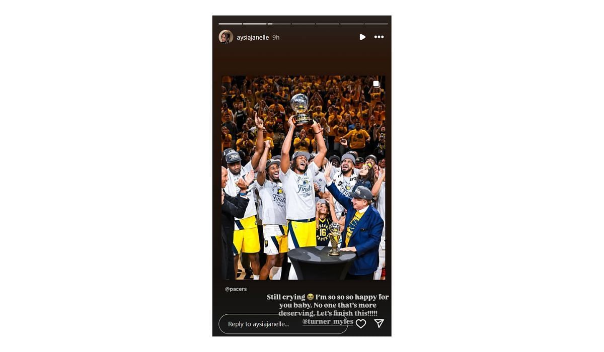 Myles Turner's girlfriend Aysia Janelle pens an emotional note on Instagram after the Pacers' ECF win